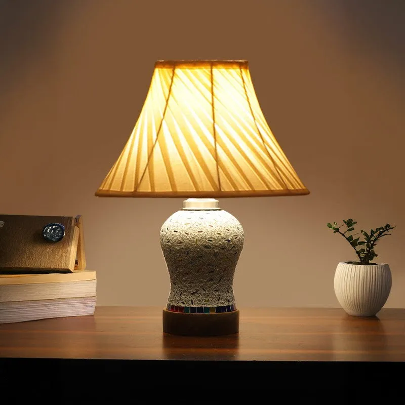 Nivora I Pleated Wooden Table Lamp - Multicolor media 1