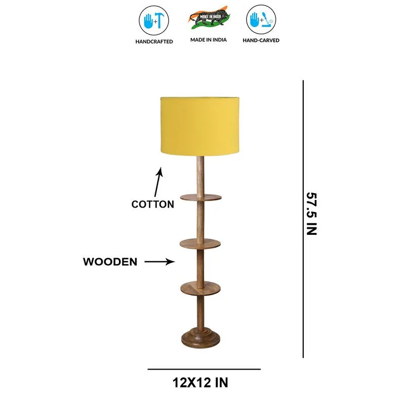 LumiCrate Tower Wooden Floor Lamp - Yellow media 8
