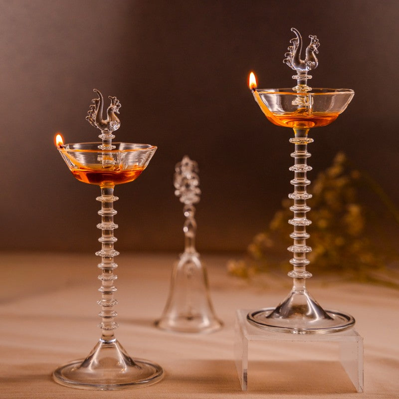 Shubhdeep Glass Diya - Set Of Two