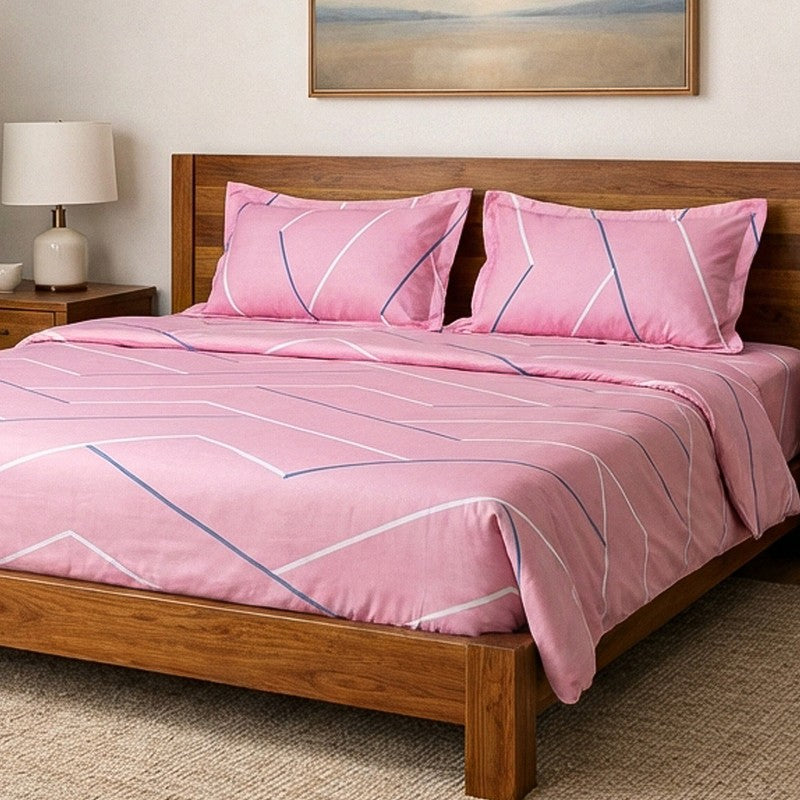 Trance Lines Abstract Microfiber Bedsheet - 140 GSM media 3