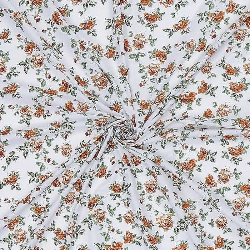 Monte Carlo Fleurish Cotton Bedsheet (White,Beige) - 104 TC media 10