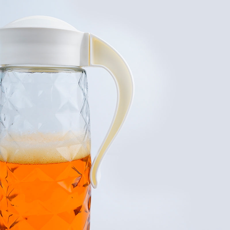 Domana Crystal Transparent Jug With Lid (White) - 1600 ML media 5