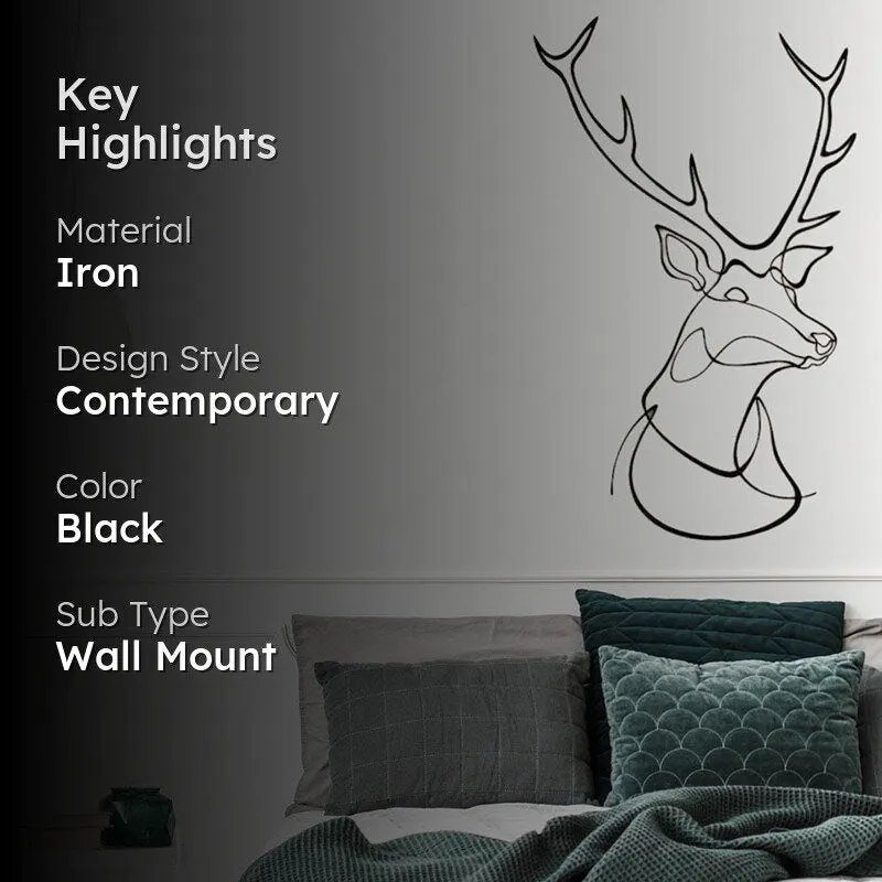 Reindeer Black Iron Wall Accent media 2
