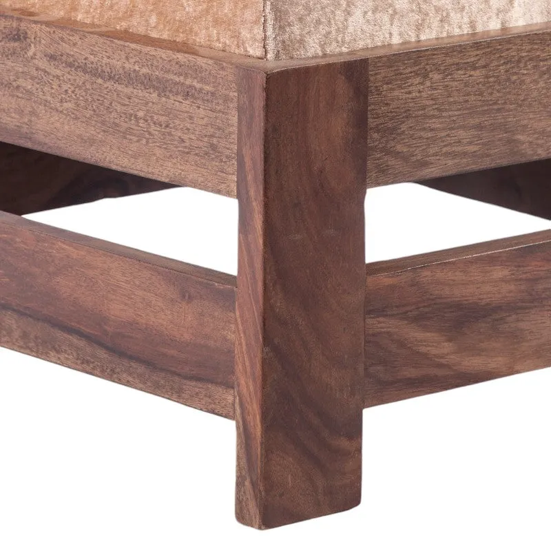 Mavex Sheesham Wooden Bench with Stool (Beige) - Two Piece Set media 4