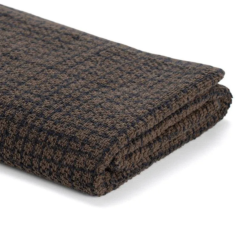 Madras Terry Cotton Bath Towel - Dark Brown media 4