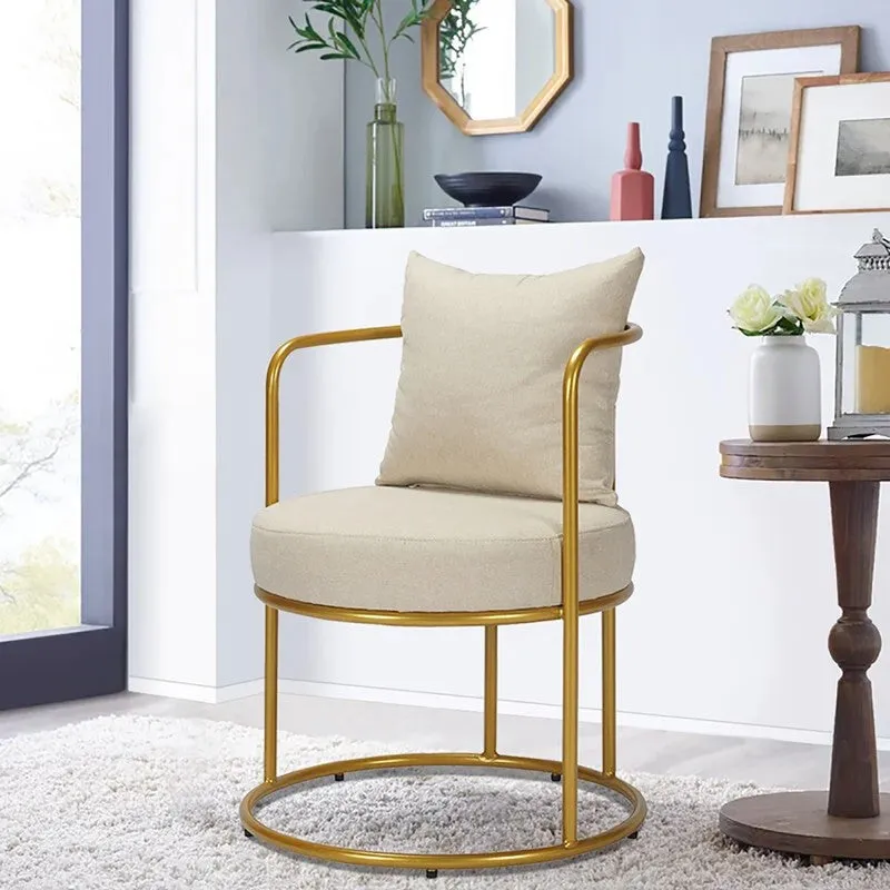 Estora Metal Accent Chair - Beige media 4