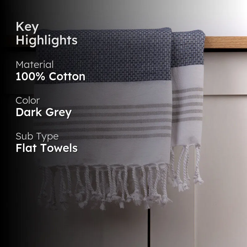 Strivra Cotton Bath Towel - Dark Grey media 2