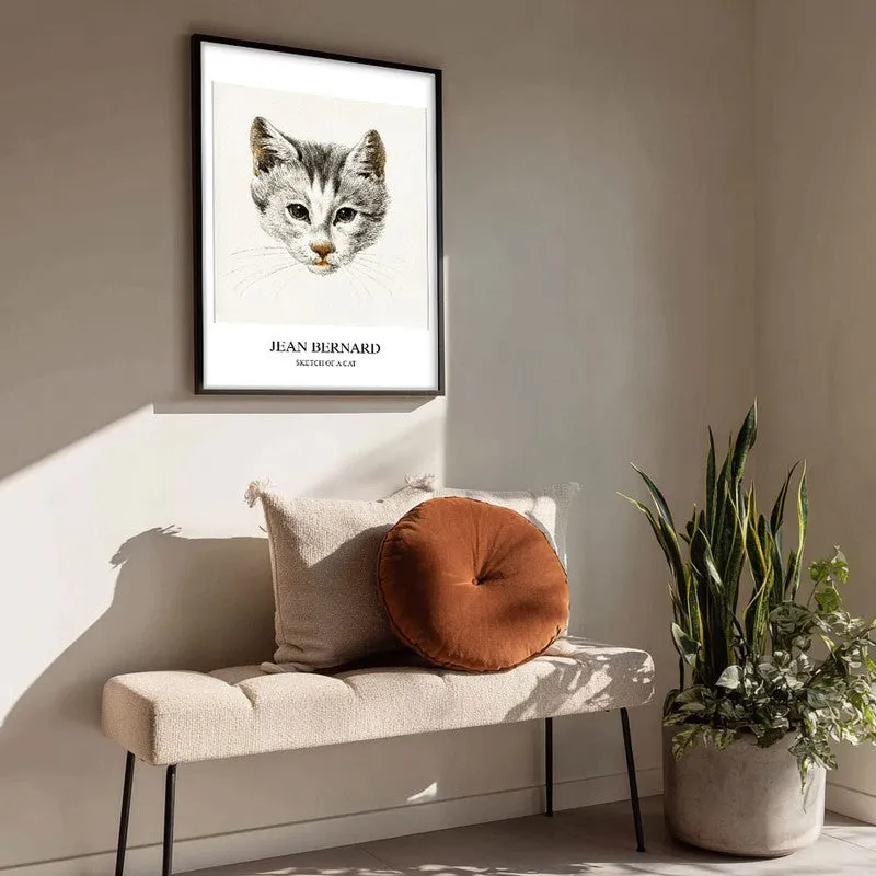 Sketch of a Cat Jean Bernard Archival Canvas Wall Painting - Black Frame media 4
