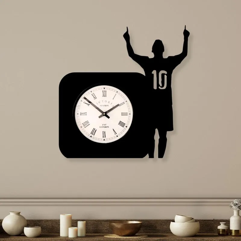 Jersey10 Steel Analog Wall Clock - Black media 1