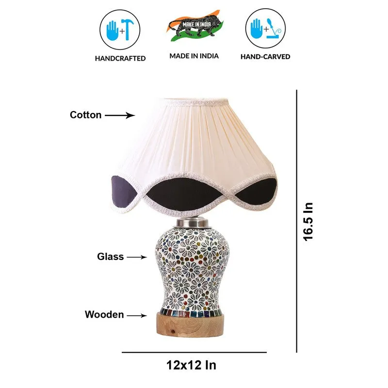 Santora Arc Pleated Wooden Table Lamp - Multicolor media 9