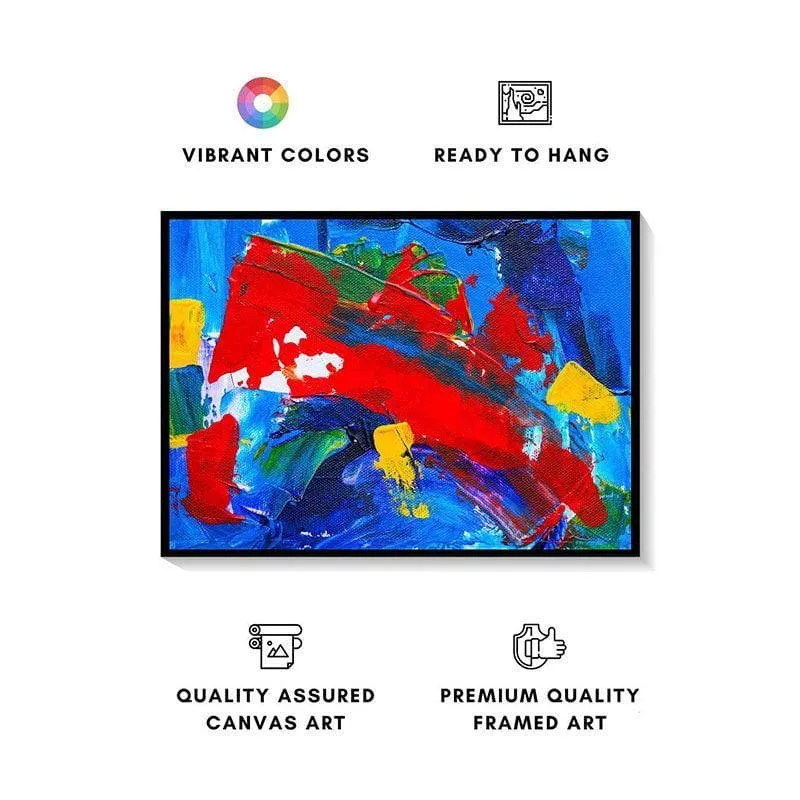Abstract Of Vibrant Colors Canvas Wall Painting - Black Frame media 4