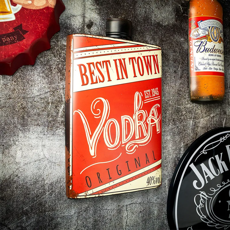 Best Vodka Flask Metal Wall Accent media 1