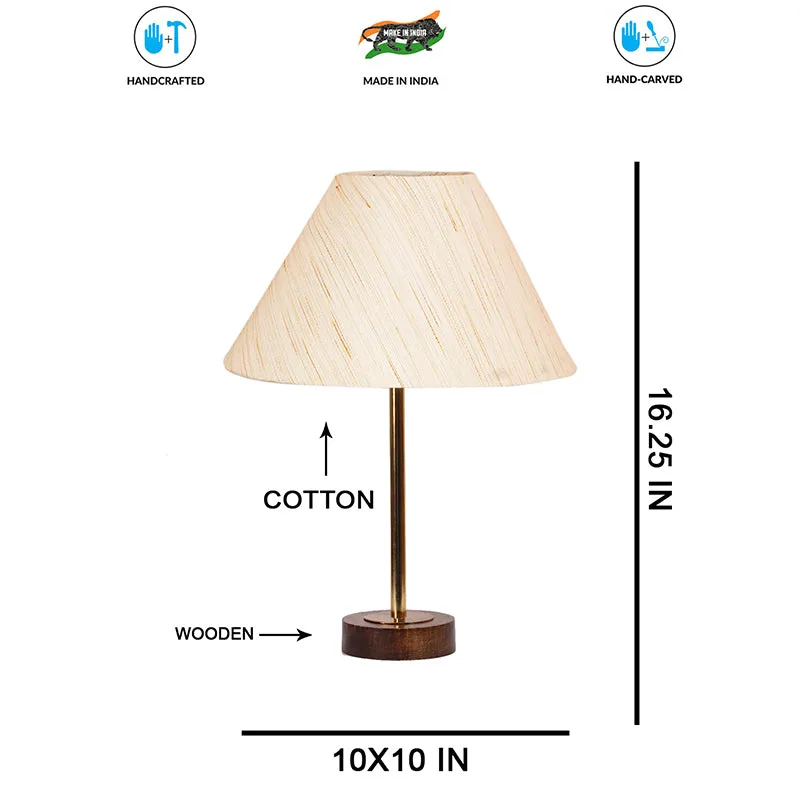 Cotin II Rodin Wooden Table Lamp - OffWhite,Gold,Brown media 7