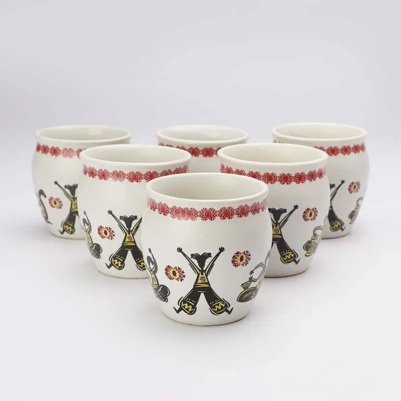 Warli World Kullad - Set Of Six media 5