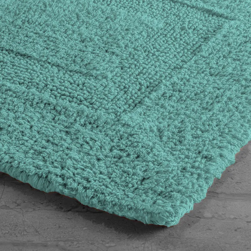 Paris Treads Microfiber Bath Mat - Turquoise media 3