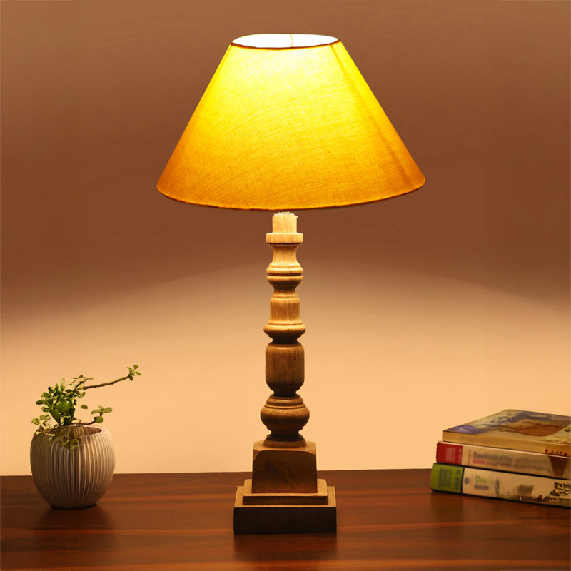 Cotin II Arbor Wooden Table Lamp - Yellow,Brown