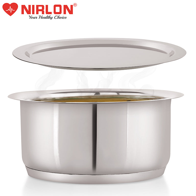 Nirlon Stainless Steel Pateela With Lid - 3000 mL/8 Inches media 6