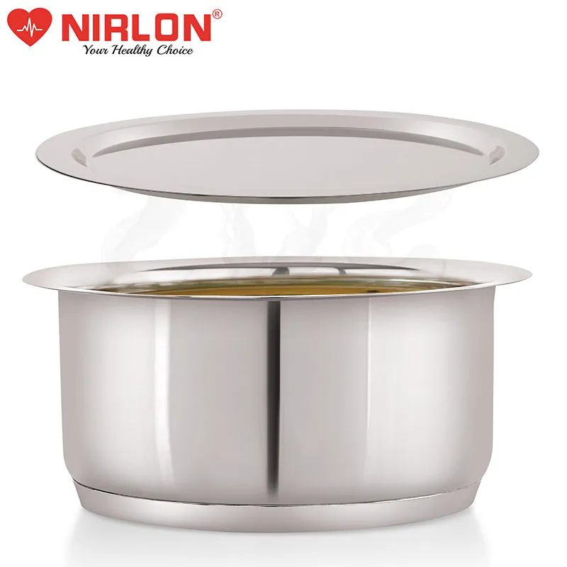Nirlon Stainless Steel Pateela With Lid - 3000 mL/8 Inches media 6