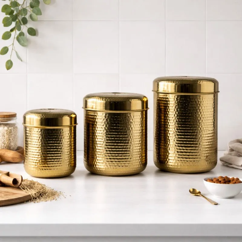 PureFor Gold Brass Container (8000 mL/6500 mL/5000 mL) - Set of Three media 1