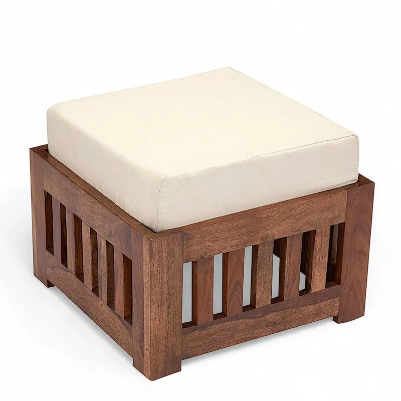 Gaviron Sheesham Wooden Center Table with Stools and Cushions (Brown) - Nine Piece Set media 8