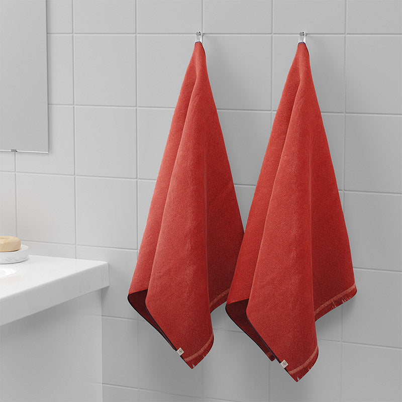 Gamchha Terry Cotton Face Towel (Red) - Set Of Four