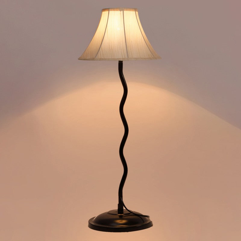 Lunalynx Cotton Table Lamp With Iron Base - White