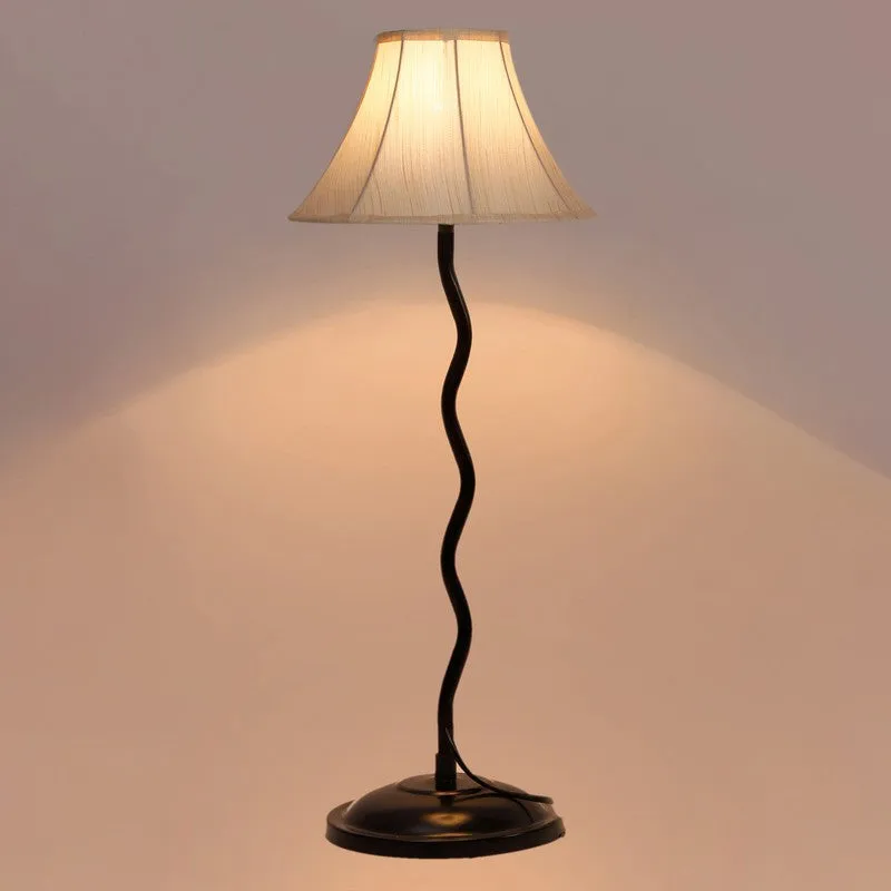 Lunalynx Cotton Table Lamp With Iron Base - White media 1
