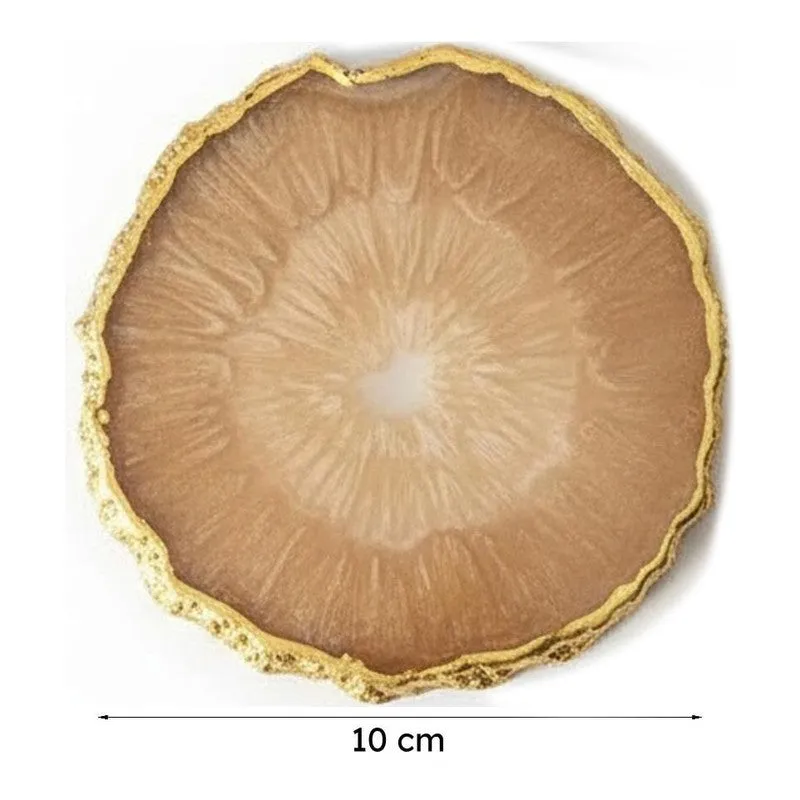 Celeste Handcrafted Crystal Agate Coaster (Brown) - Set Of Two media 5
