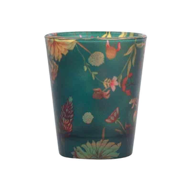 Floral Bliss Green Shot Glass (30 ml ) - Set Of Two media 4