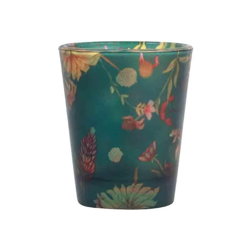 Floral Bliss Green Shot Glass (30 ml ) - Set Of Two media 4