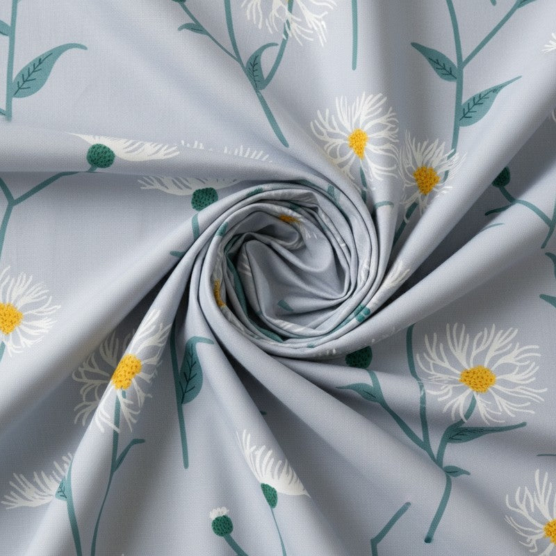 Floral Eclipse Microfiber Bedsheet (Blue) - 125 GSM media 5