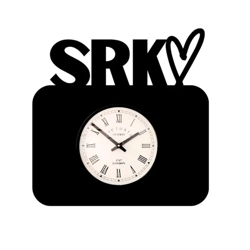 SRK Love Steel Analog Wall Clock - Black media 4