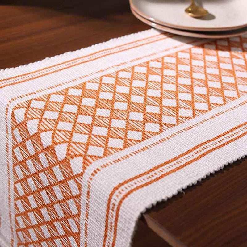 Diamond Tasseled Cotton Table Runner media 4