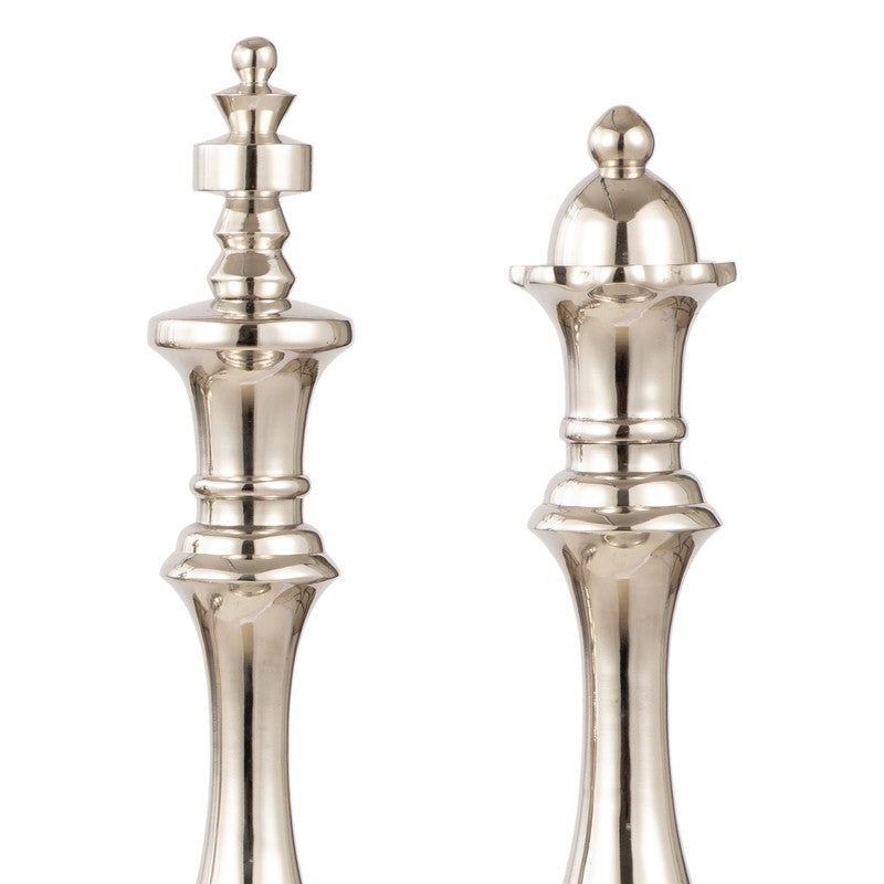 Chess Aluminum Showpiece (Silver) (Large) - Set Of Two media 4