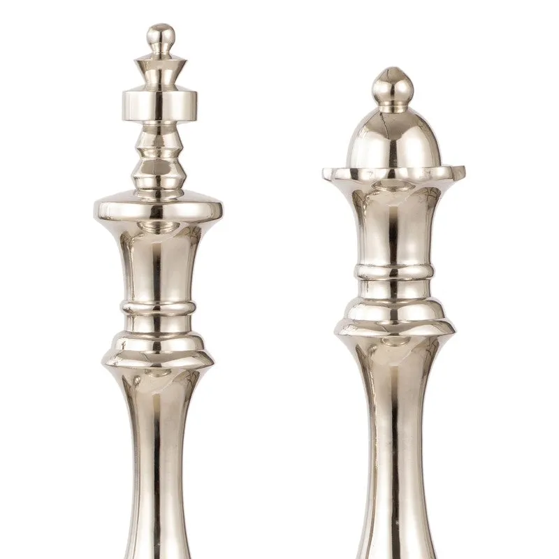 Chess Aluminum Showpiece (Silver) (Large) - Set Of Two media 4