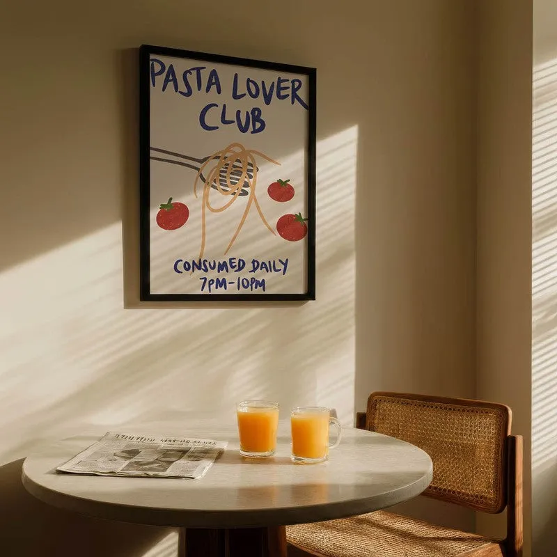 The Pasta Club Archival Canvas Wall Art - Black media 5