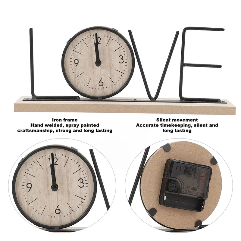 Typo Love Table Clock - Black media 5