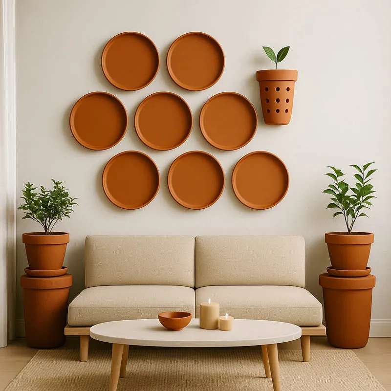 Terrya Handcrafted Terracotta Wall Plate - Set Of Eight media 3