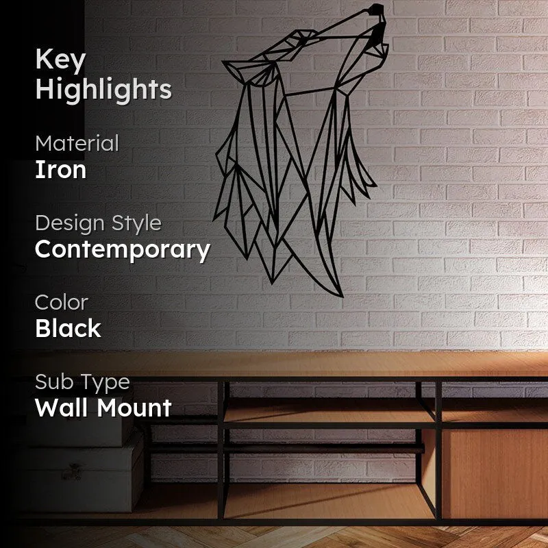 Wolf Howl Black Iron Wall Accent media 2