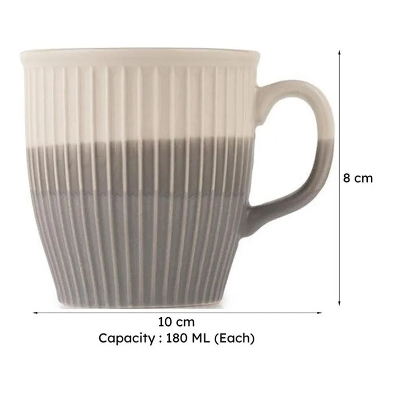 Seraphine Porcelain Tea Cup (180 mL Each,Black) - Set Of Six media 10