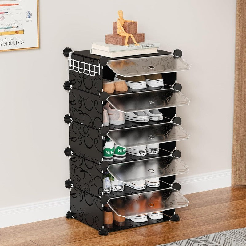 Pathline Black Plastic & Metal Shoe Racks