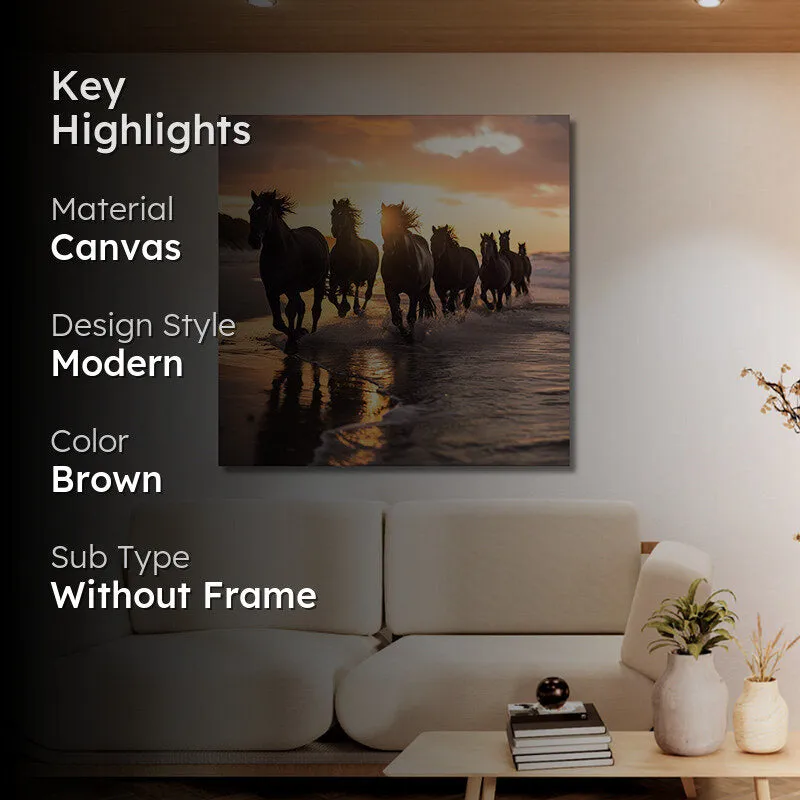 Stallions In Shadow Wall Painting media 2
