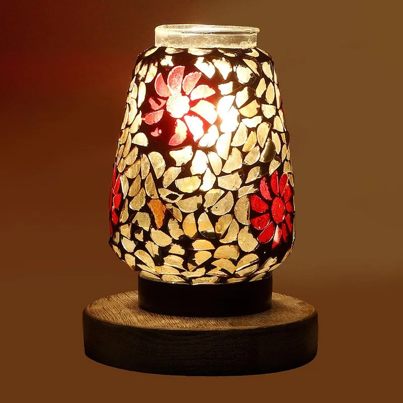 Lumashine Mosaic Glass Table Lamp With Wooden Base - Multicolor media 7
