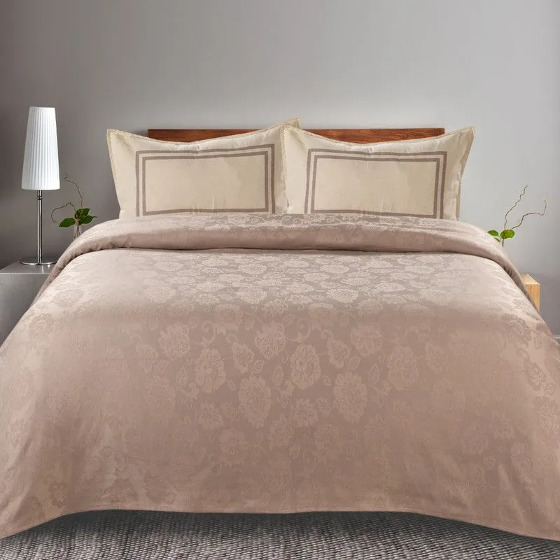 Floral Aura Cotton Bedsheet (Beige) - 224 TC media 3