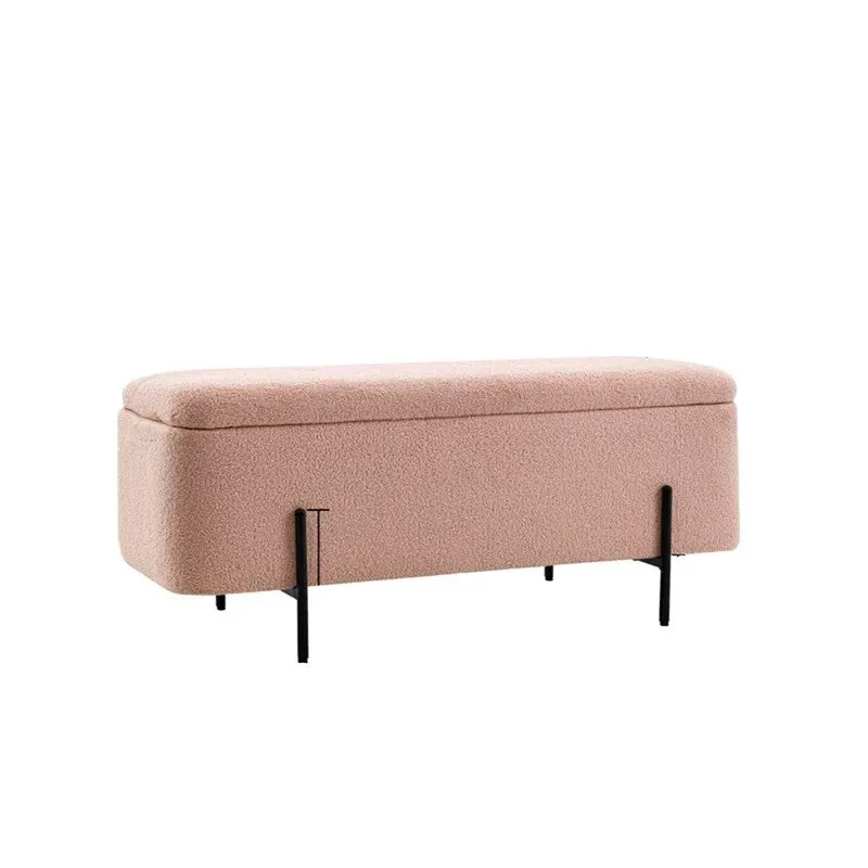Santrell Fabric & Metal Bench - Pink media 3