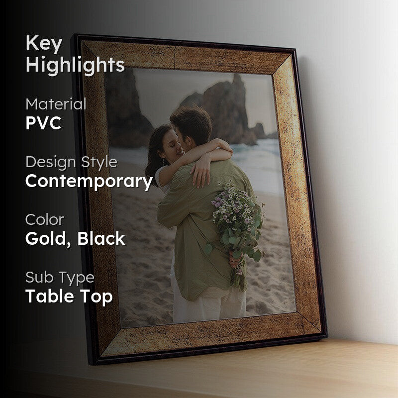 Elegant Vintage Style PVC Photo Frame - Gold media 2