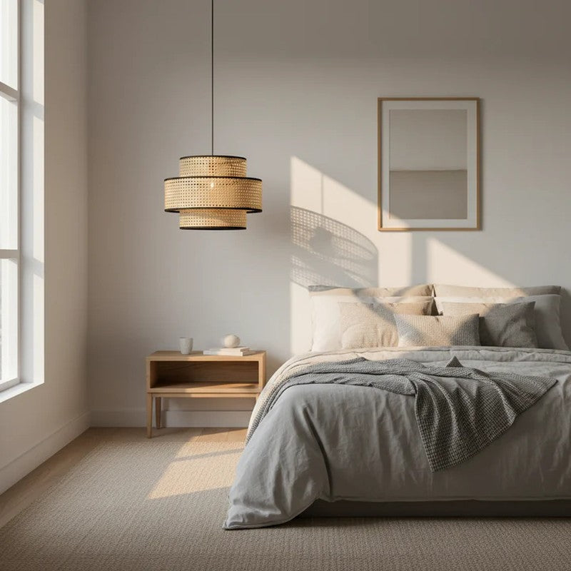 Twin Weave Cane Ceiling Lamp media 4