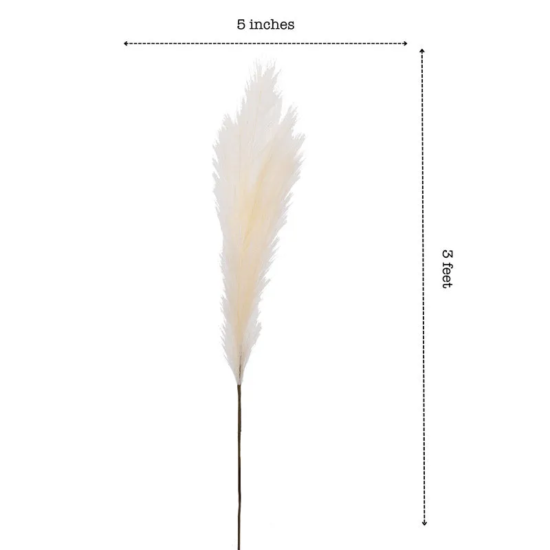 Artificial Realistic Pampas Sticks (Beige) - Set Of Three media 7