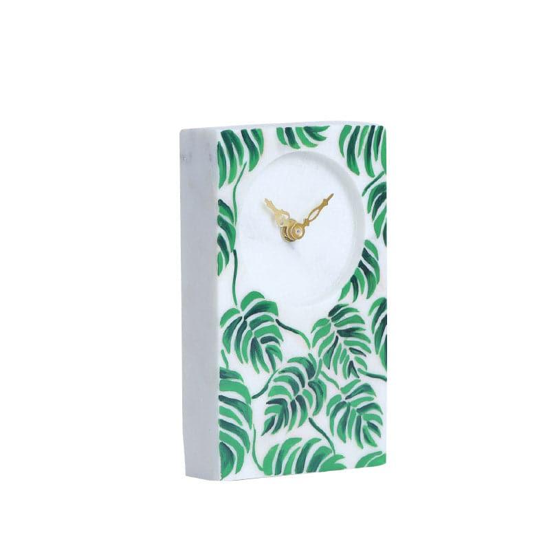 Monstera Spread Hand Crafted Marble Table Clock media 5
