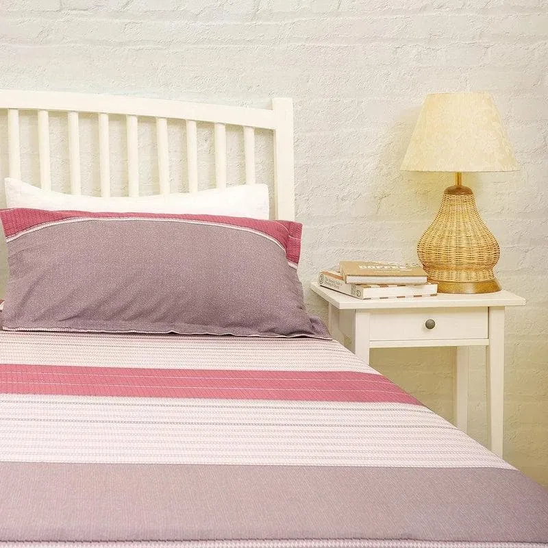 Swayam Striped Lavender Cotton Bedsheet - 180 TC media 4
